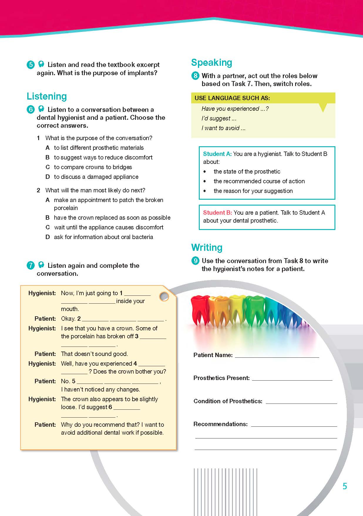 ESP English for Specific Purposes - Career Paths: Dental Hygienist- Sample Page 2