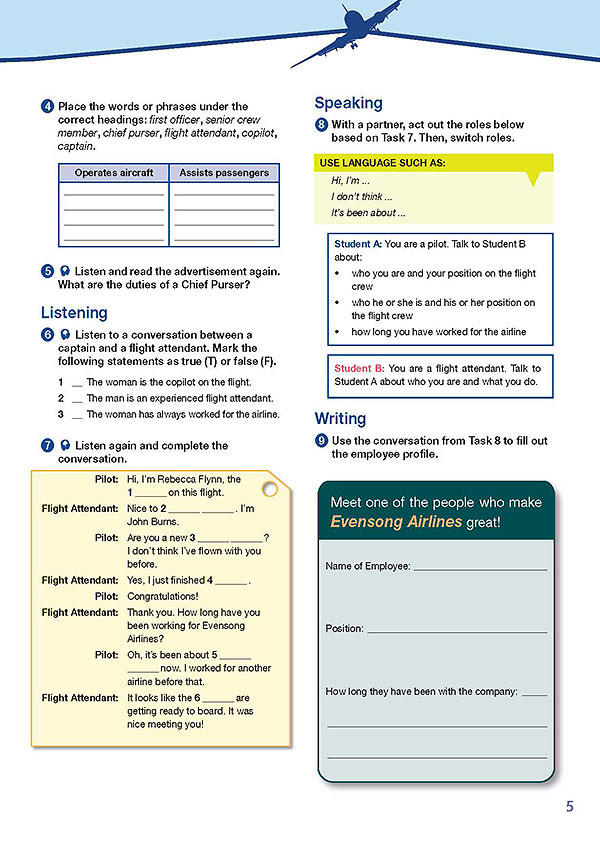 Sample Page 2 - Career Paths: Flight Attendant