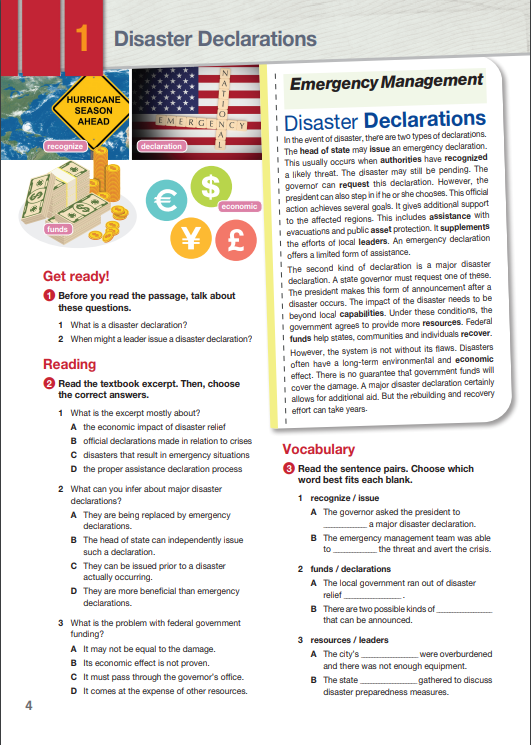 ESP English for Specific Purposes - Career Paths: Emergency Management - Sample Page 1