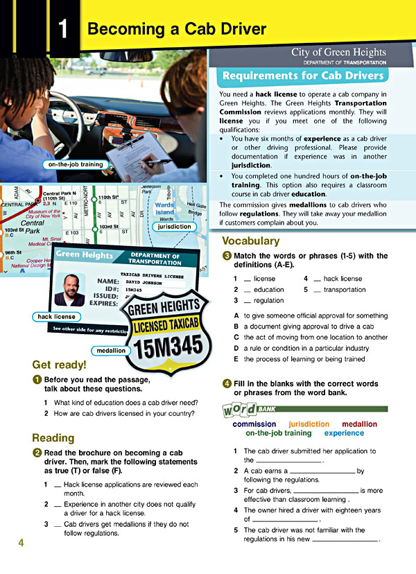 Sample Page 1 - Career Paths: TAXI Drivers