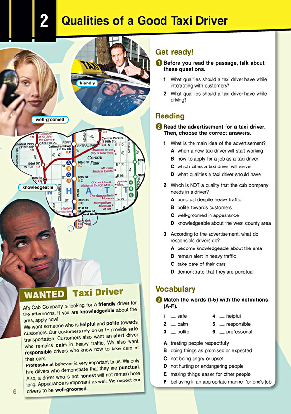Sample Page 3 - Career Paths: TAXI Drivers