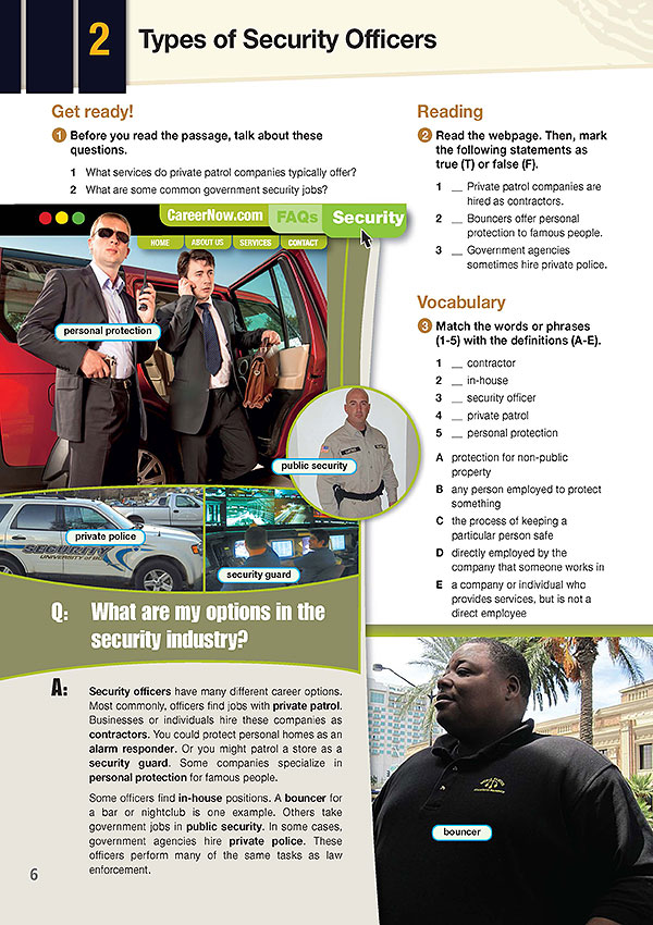 Sample Page 4- Career Paths: Career Paths: Security Personnel